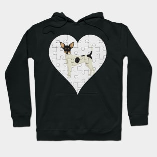 Toy Fox Terrier Heart Jigsaw Pieces Design - Gift for Toy Fox Terrier Lovers Hoodie